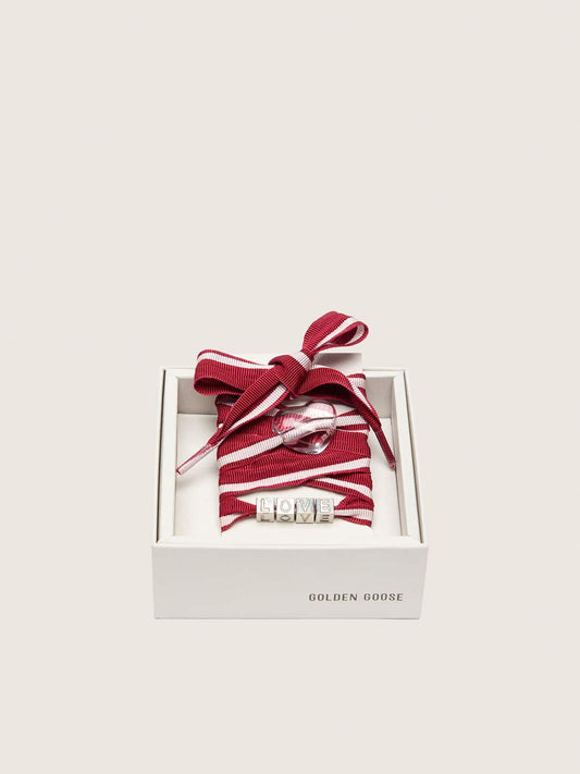 Skins red and white striped laces with charms - Golden Goose Women|Men