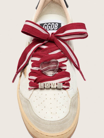 Skins red and white striped laces with charms - Golden Goose Women|Men