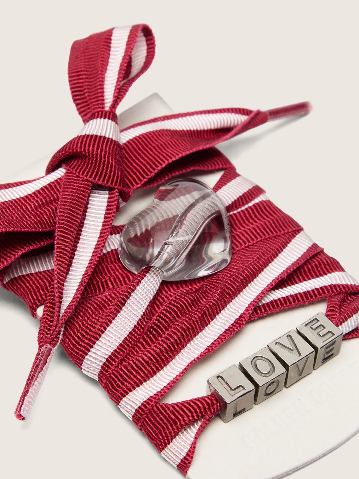 Skins red and white striped laces with charms - Golden Goose Women|Men