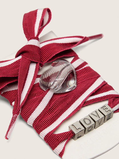 Skins red and white striped laces with charms - Golden Goose Women|Men