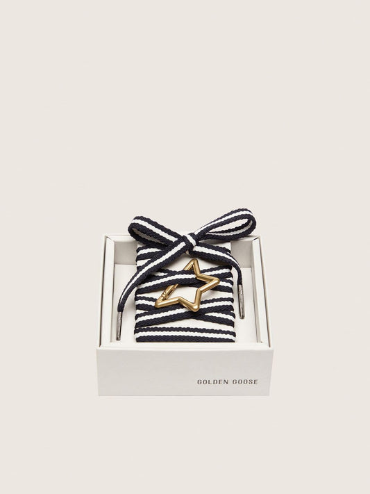 Skins black and white laces with star-shaped snap hook - Golden Goose Women|Men