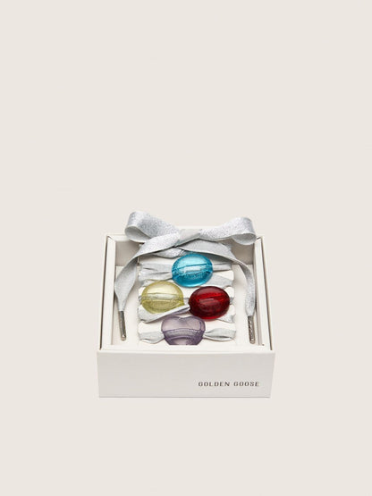 Skins silver laces with four colorful charms - Golden Goose Women|Men