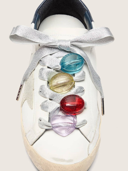 Skins silver laces with four colorful charms - Golden Goose Women|Men