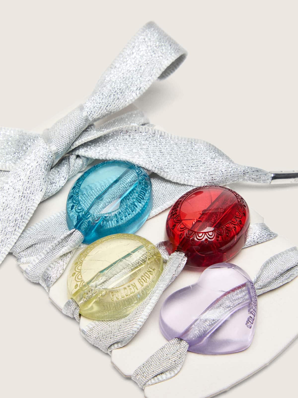 Skins silver laces with four colorful charms - Golden Goose Women|Men