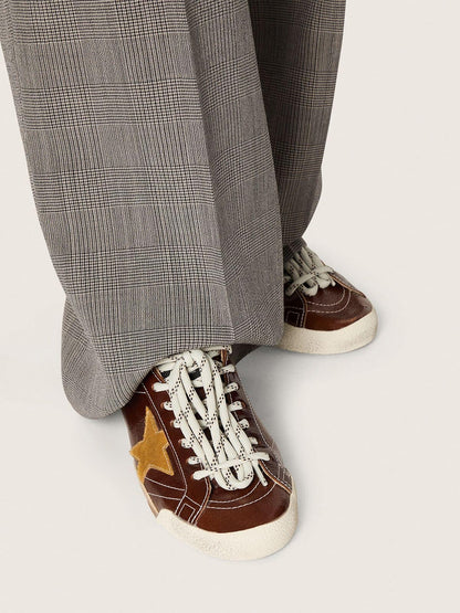 Women's True-Star in burgundy naplak with suede star and silver nappa heel tab - Golden Goose Women