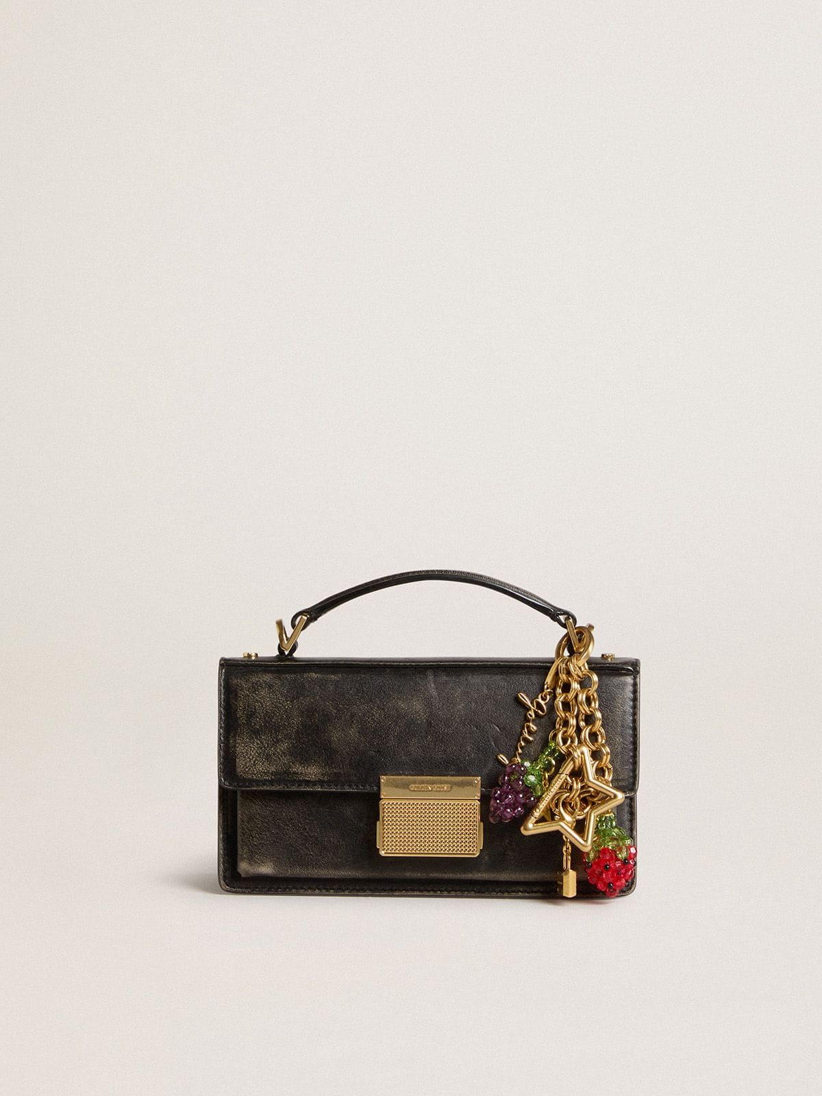 Gold-colored brass charm with Golden Goose signature - Golden Goose Women