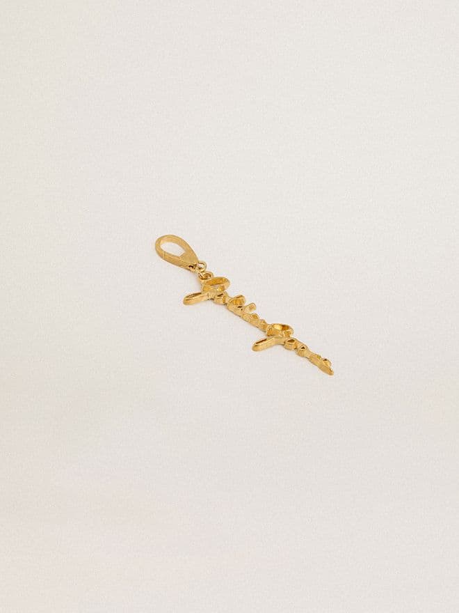 Gold-colored brass charm with Golden Goose signature - Golden Goose Women