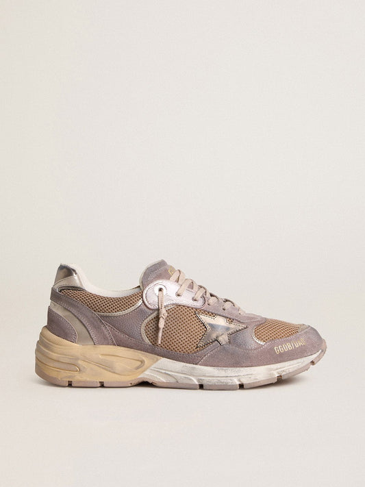 Women's Dad-Star in lilac suede and mesh with laminated leather star and heel tab - Golden Goose Women