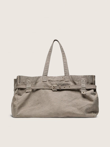 Anthracite canvas tote bag with embroidery and antique silver details - Golden Goose Women