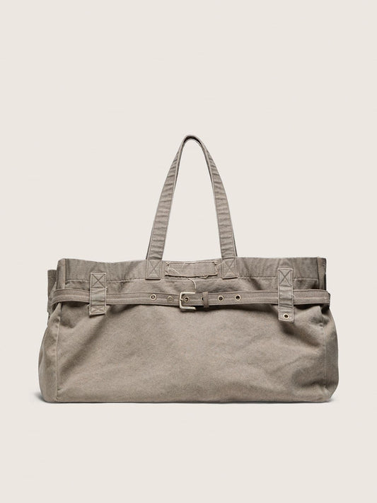 Anthracite canvas tote bag with embroidery and antique silver details - Golden Goose Women