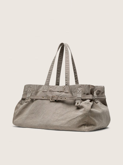 Anthracite canvas tote bag with embroidery and antique silver details - Golden Goose Women