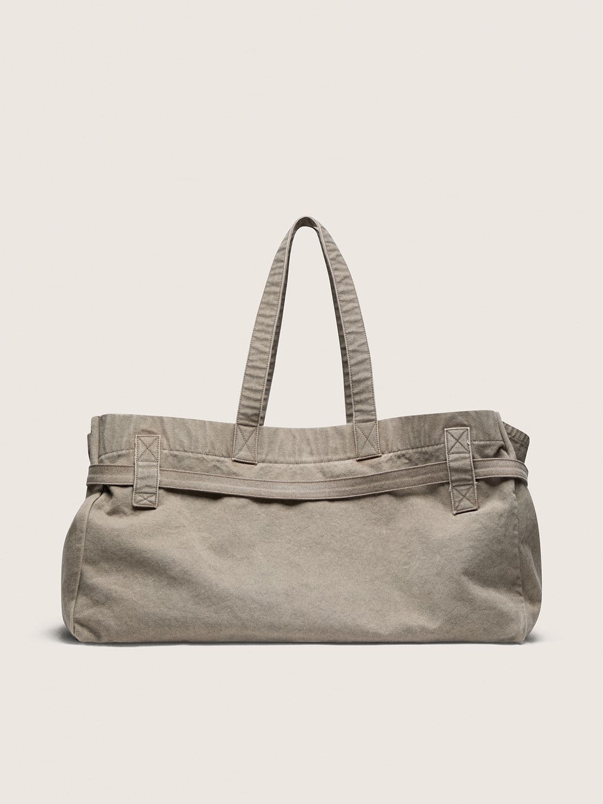 Anthracite canvas tote bag with embroidery and antique silver details - Golden Goose Women