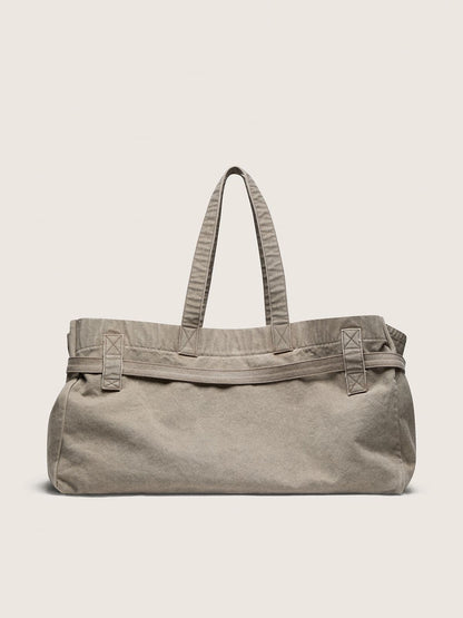 Anthracite canvas tote bag with embroidery and antique silver details - Golden Goose Women