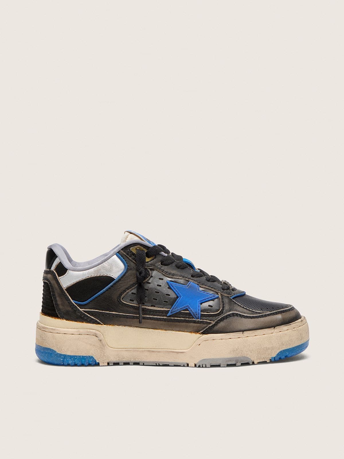 Women's Forty2 in black foam rubber and leather with TPU star and black leather heel tab - Golden Goose Women