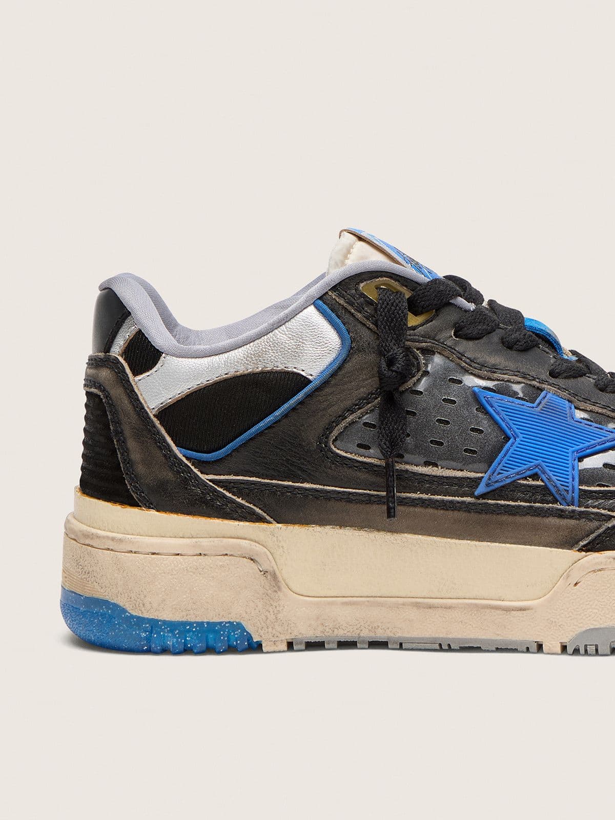 Women's Forty2 in black foam rubber and leather with TPU star and black leather heel tab - Golden Goose Women