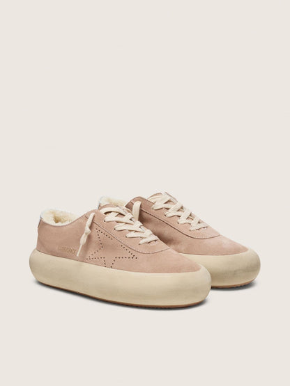 Women’s Space-Star in old rose suede with shearling lining - Golden Goose Women