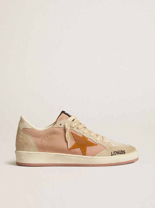 Women's Ball Star in suede with orange star and silver metallic heel tab - Golden Goose Women