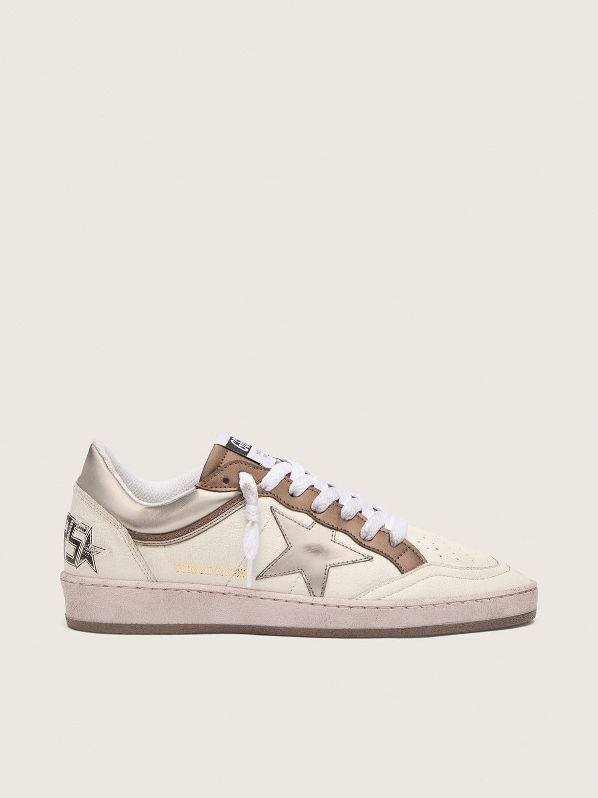 Women's Ball Star LTD in nappa leather with metallic bio-based star and inserts - Golden Goose Women