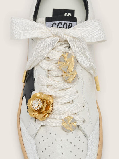 Skins cream herringbone laces embellished with charms - Golden Goose Women|Men