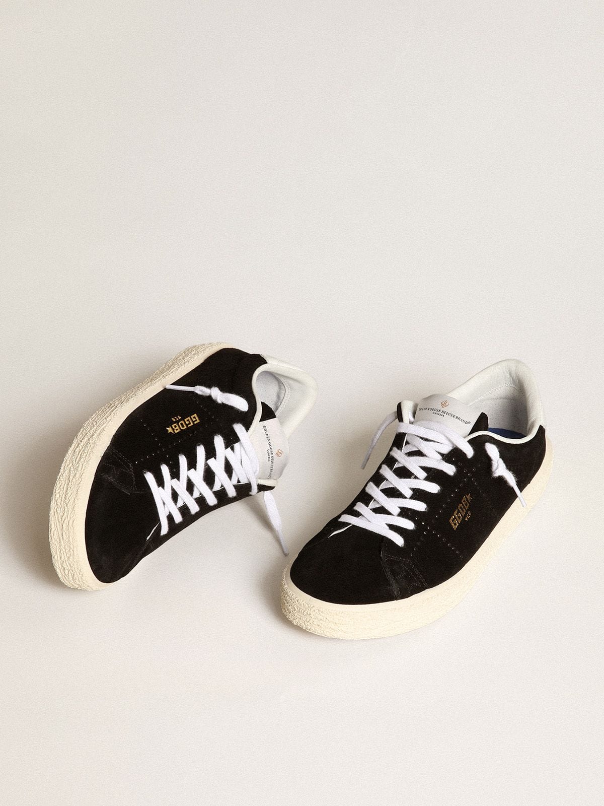 Women's Tennis in black suede with white leather heel tab - Golden Goose Women