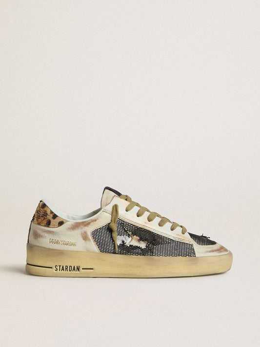 Women's Stardan in nappa and mesh with leopard-print pony skin heel tab - Golden Goose Women