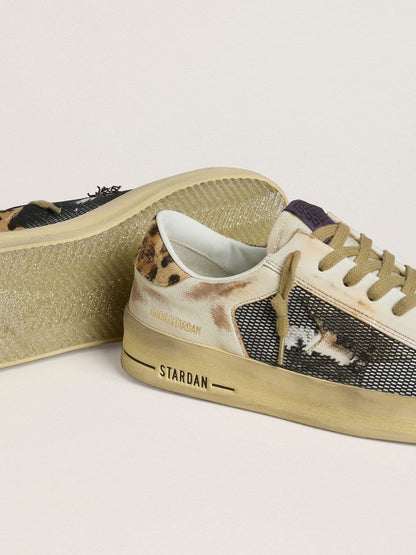 Women's Stardan in nappa and mesh with leopard-print pony skin heel tab - Golden Goose Women
