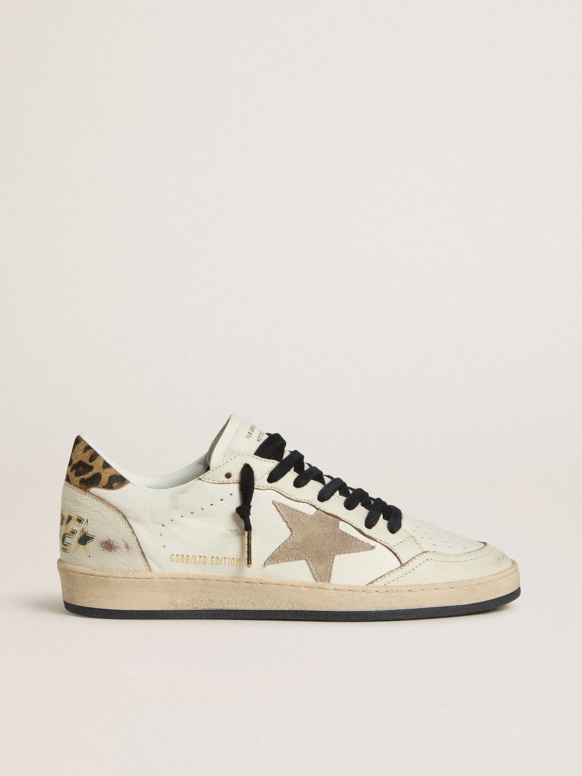 Women's Ball Star Wishes with suede star and leopard-print pony skin heel tab - Golden Goose Women
