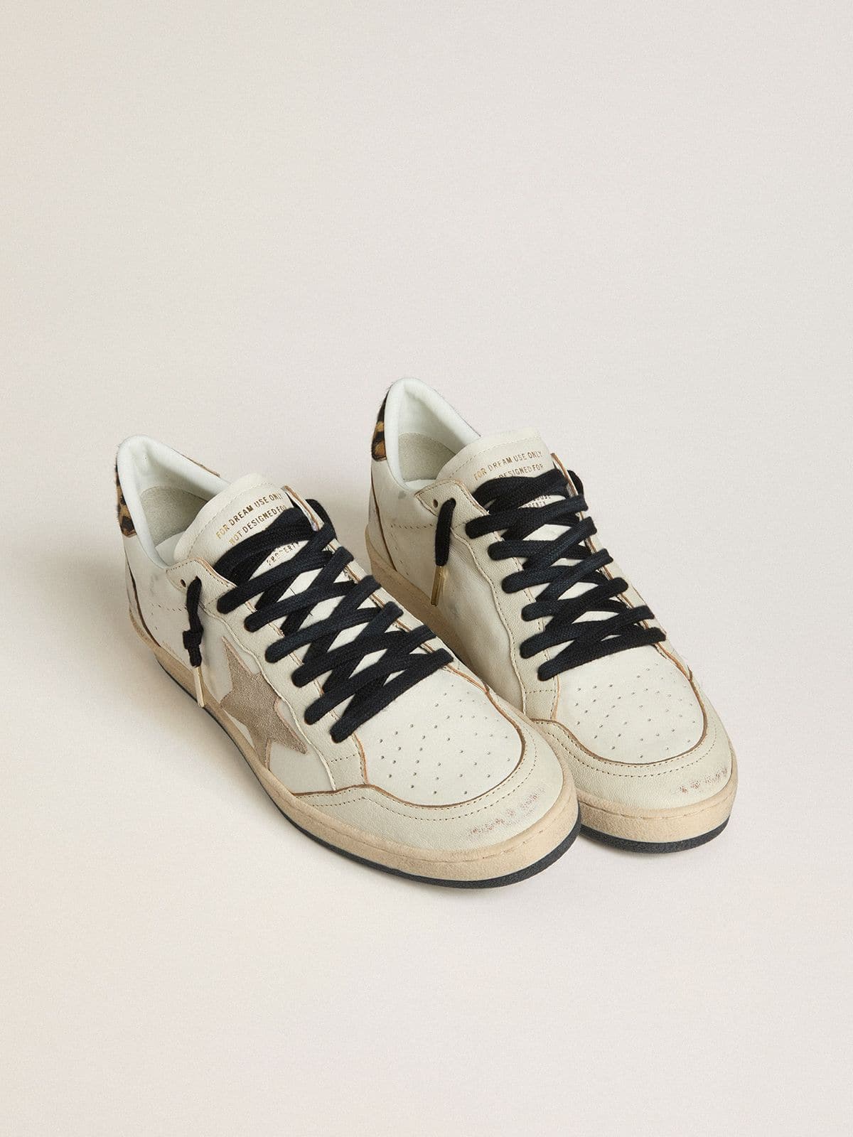 Women's Ball Star Wishes with suede star and leopard-print pony skin heel tab - Golden Goose Women
