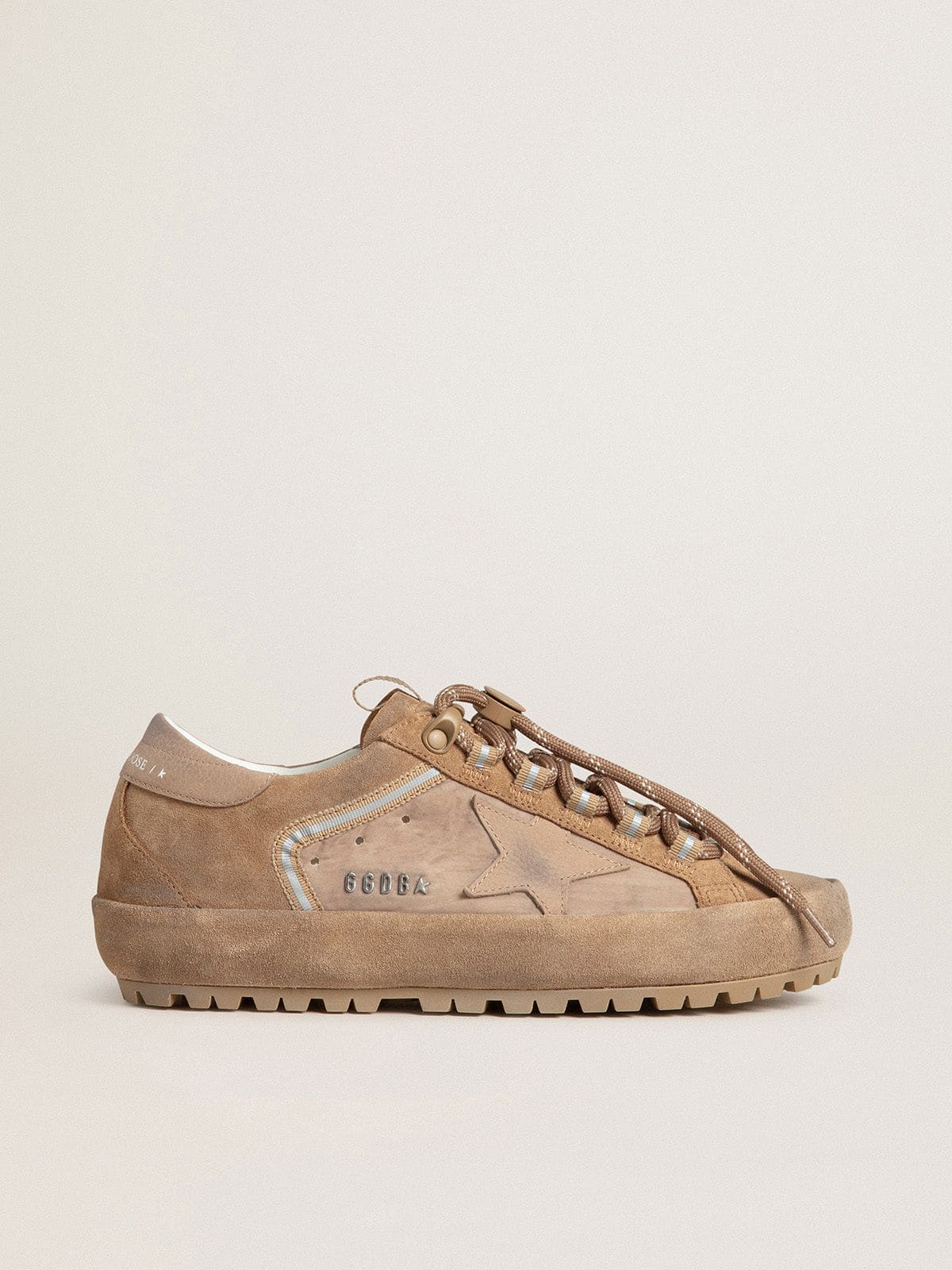 Women's Super-Star Ski in Dolmias and caramel suede with marble nubuck star and heel tab - Golden Goose Women