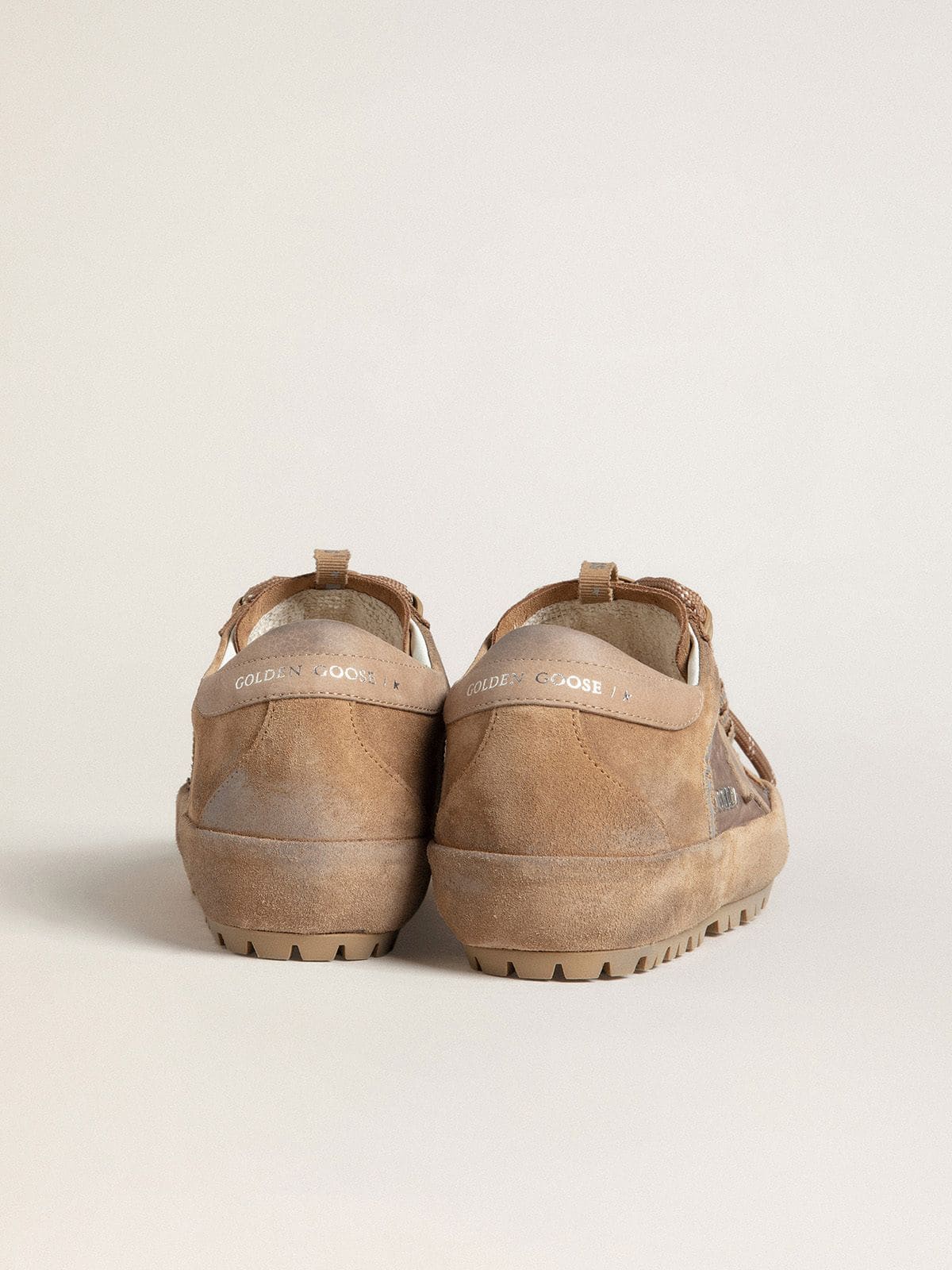 Women's Super-Star Ski in Dolmias and caramel suede with marble nubuck star and heel tab - Golden Goose Women