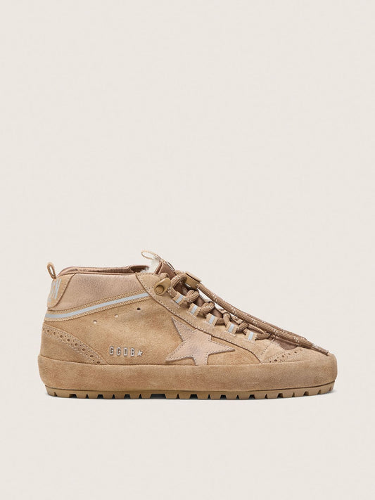 Women's Mid Star Ski in caramel suede with nubuck star and suede heel tab - Golden Goose Women
