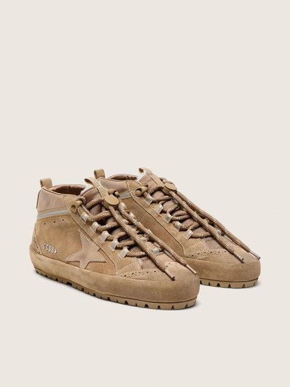 Women's Mid Star Ski in caramel suede with nubuck star and suede heel tab - Golden Goose Women