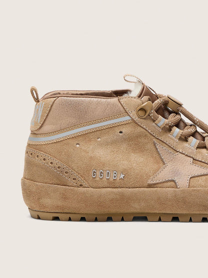Women's Mid Star Ski in caramel suede with nubuck star and suede heel tab - Golden Goose Women