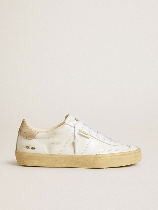 Women's Soul Star in white leather with beige suede heel tab - Golden Goose Women