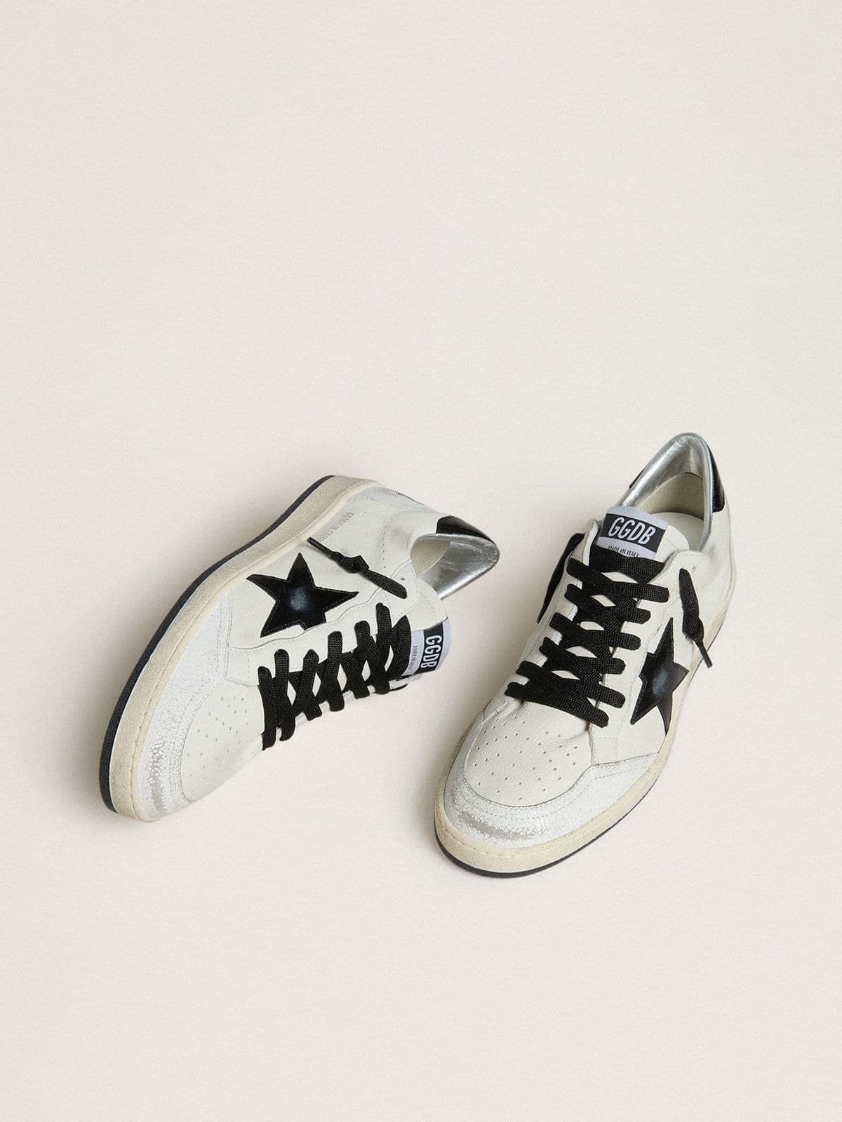 Women's Ball Star Wishes in nappa with black naplak star and heel tab - Golden Goose Women
