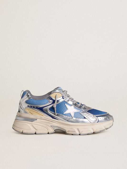 Women's Lightstar  in light blue mesh with white TPU star and silver bio-based inserts - Golden Goose Women