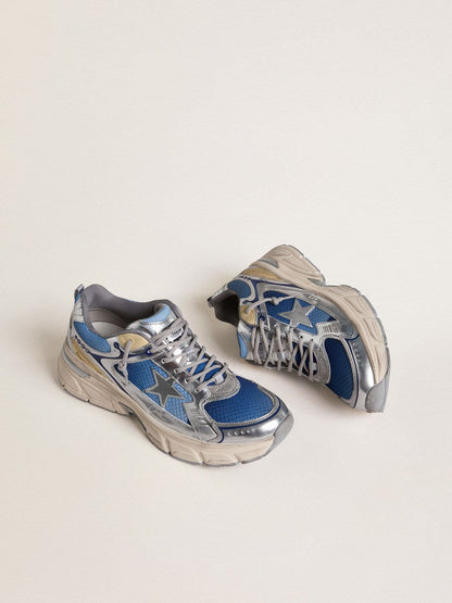 Women's Lightstar  in light blue mesh with white TPU star and silver bio-based inserts - Golden Goose Women