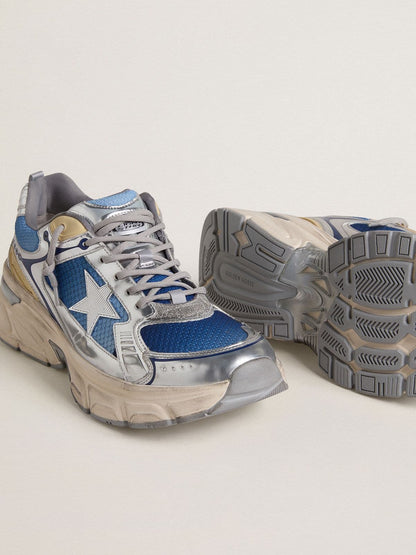 Women's Lightstar  in light blue mesh with white TPU star and silver bio-based inserts - Golden Goose Women