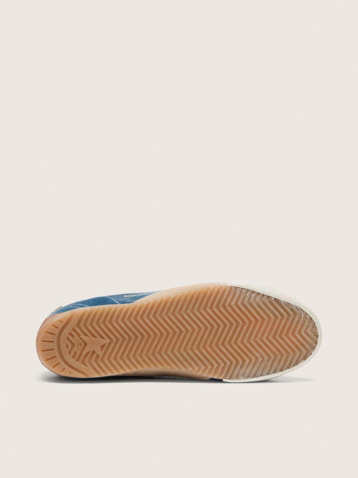 Women's True-Star in teal suede with black star and cream heel tab - Golden Goose Women