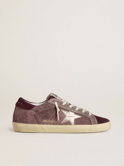 Women's Super-Star LTD in lilac suede with silver metallic leather star and suede heel tab - Golden Goose Women