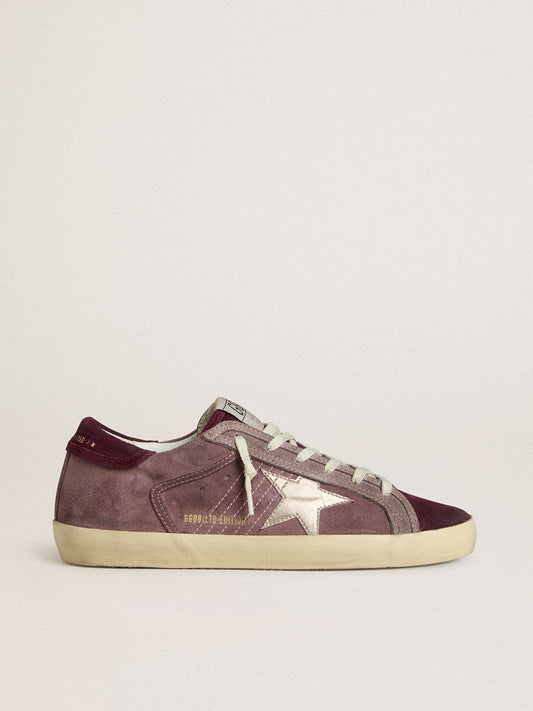 Women's Super-Star LTD in lilac suede with silver metallic leather star and suede heel tab - Golden Goose Women