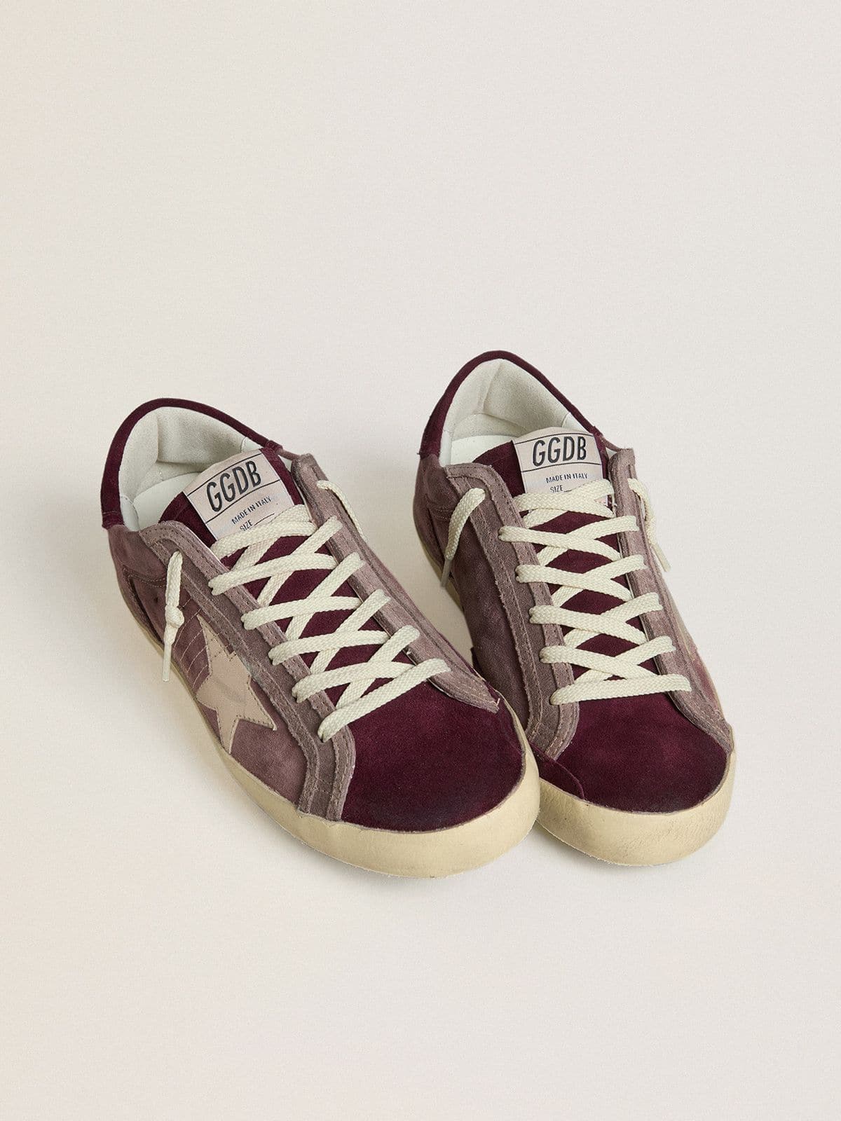Women's Super-Star LTD in lilac suede with silver metallic leather star and suede heel tab - Golden Goose Women