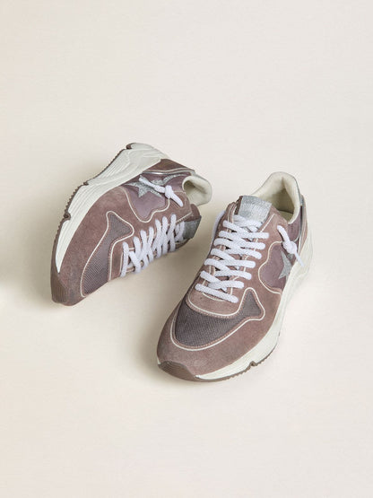 Women's Running Sole  in lavender nylon and suede with printed star and silver leather heel tab - Golden Goose Women