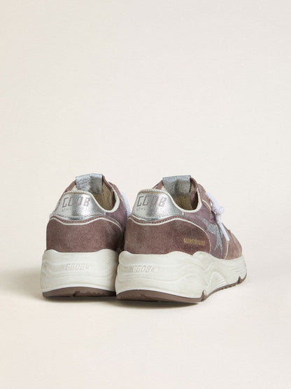 Women's Running Sole  in lavender nylon and suede with printed star and silver leather heel tab - Golden Goose Women