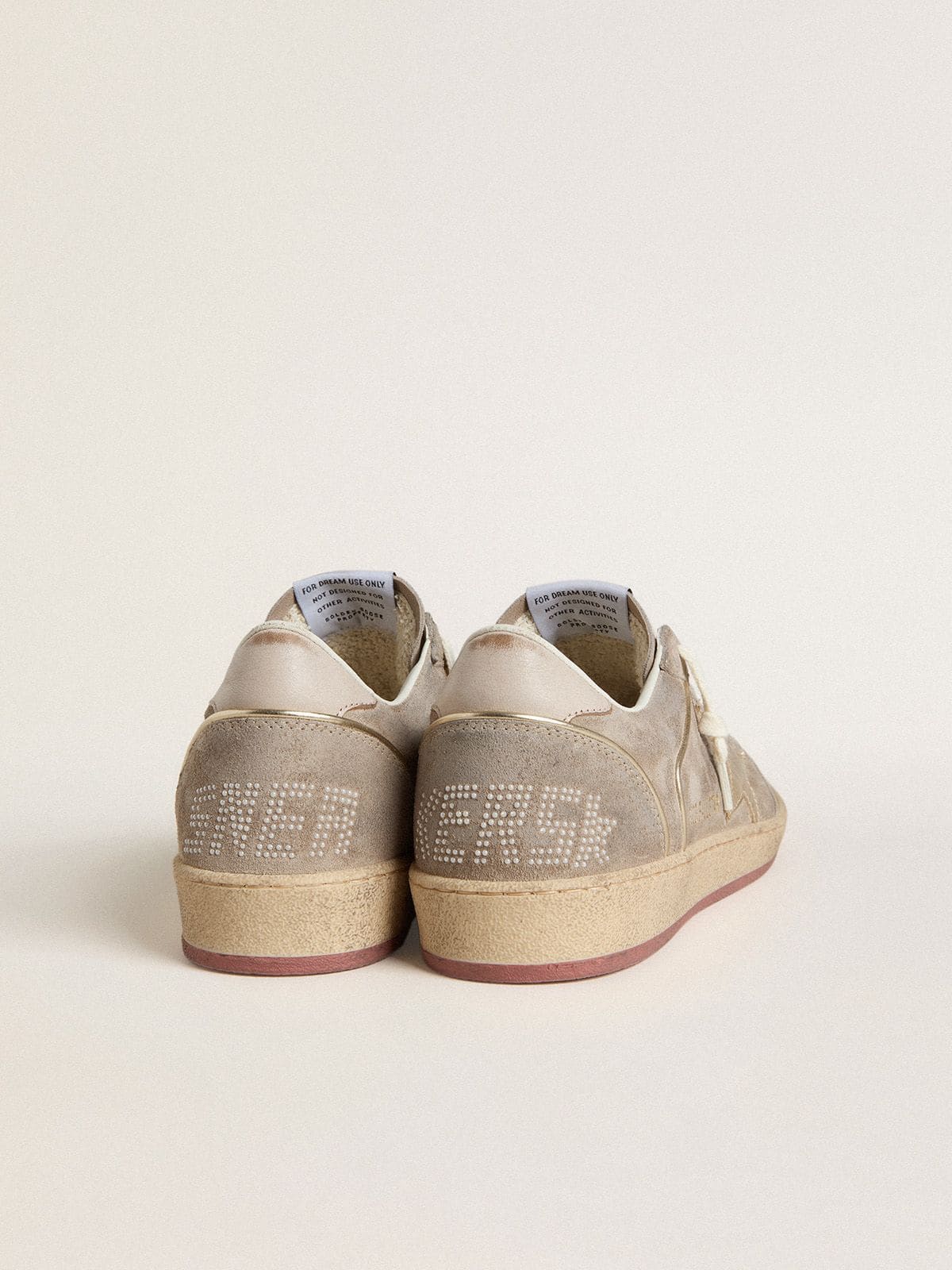 Women's Ball Star in beige suede with gold metallic leather star and bead lettering - Golden Goose Women