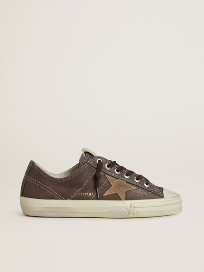 Women's V-Star in brown nubuck with tobacco-colored suede star - Golden Goose Women