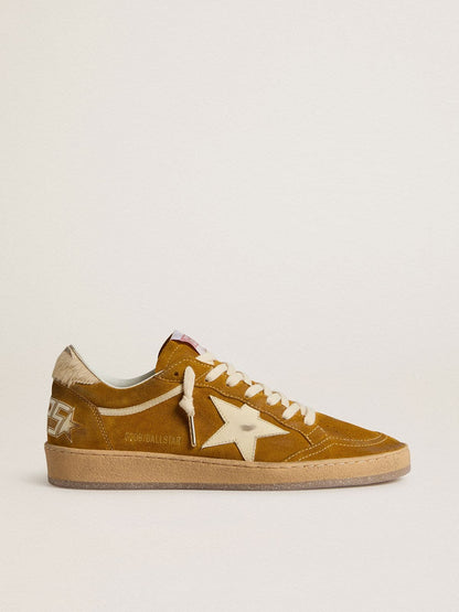 Women's Ball Star in suede with beige leather star and pony skin heel tab - Golden Goose Women