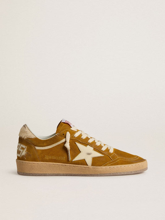 Women's Ball Star in suede with beige leather star and pony skin heel tab - Golden Goose Women
