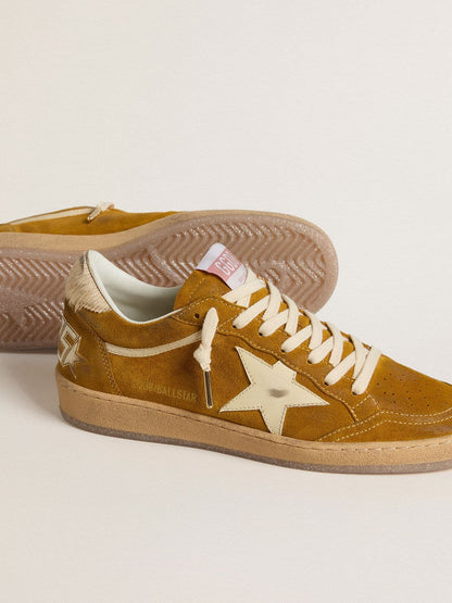 Women's Ball Star in suede with beige leather star and pony skin heel tab - Golden Goose Women