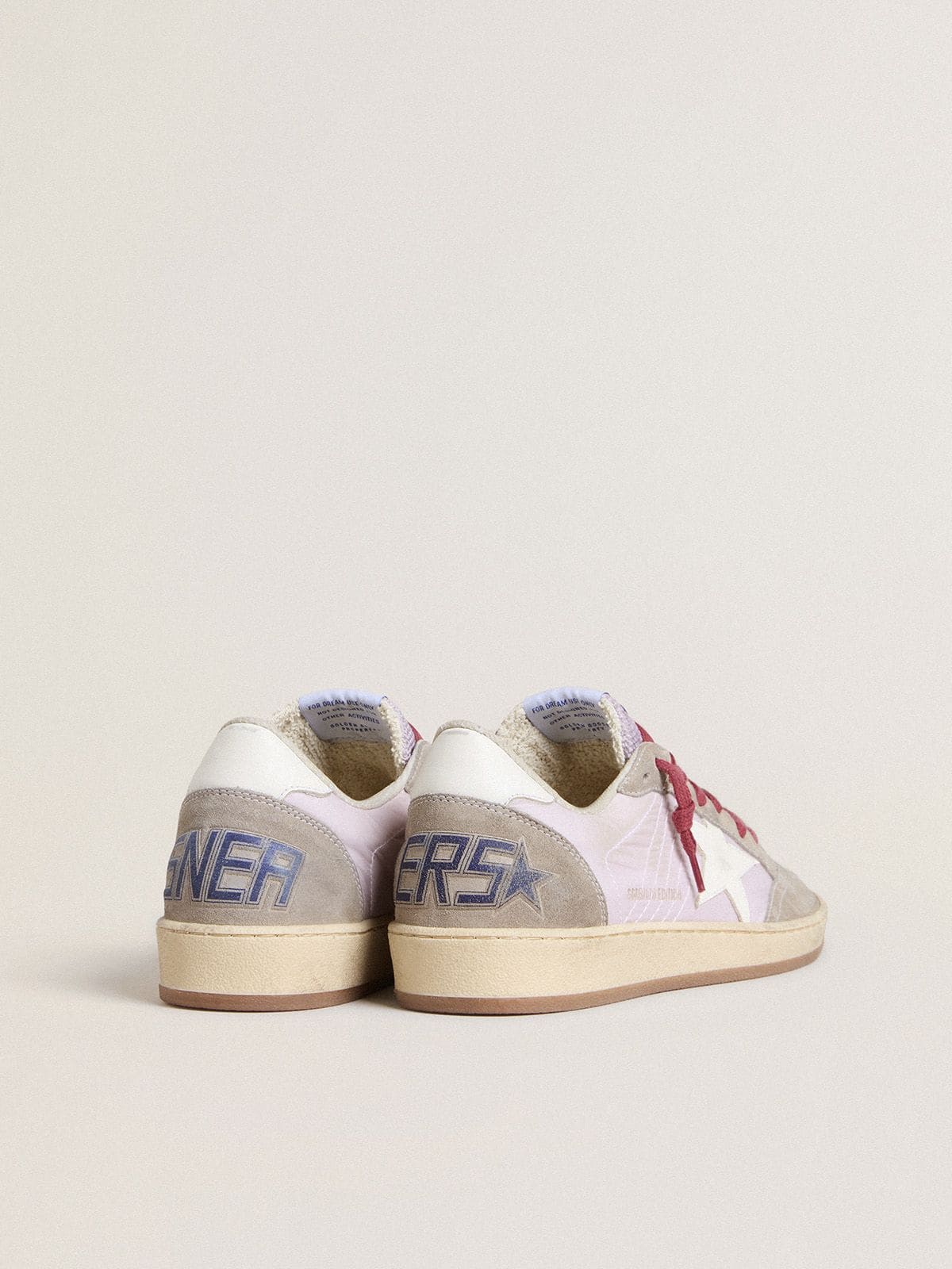 Women's Ball Star LTD in lilac nylon with white leather star and suede inserts - Golden Goose Women